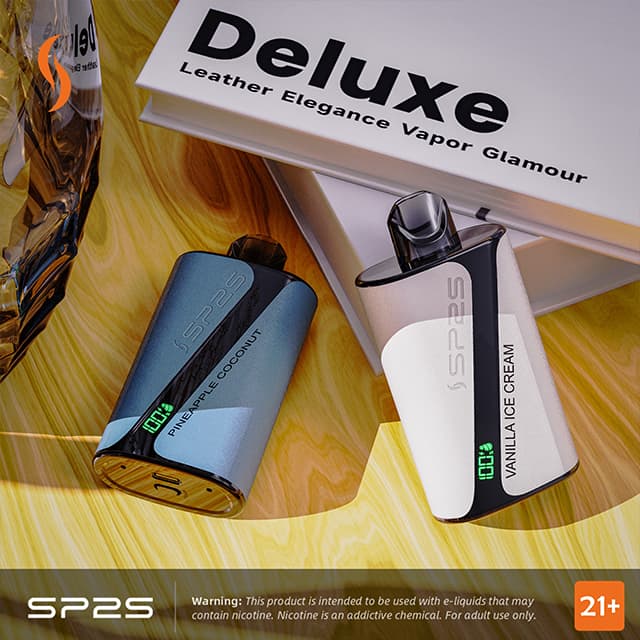 SP2S DELUXE Disposable Vape up to 20000 puffs, Dual Mesh coils, 18ml super large capacity, 900mAh super long endurance.