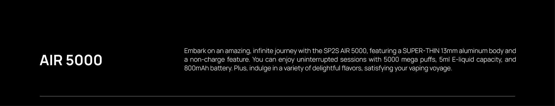 SP2S AIR 5000 Disposable Vape Product description