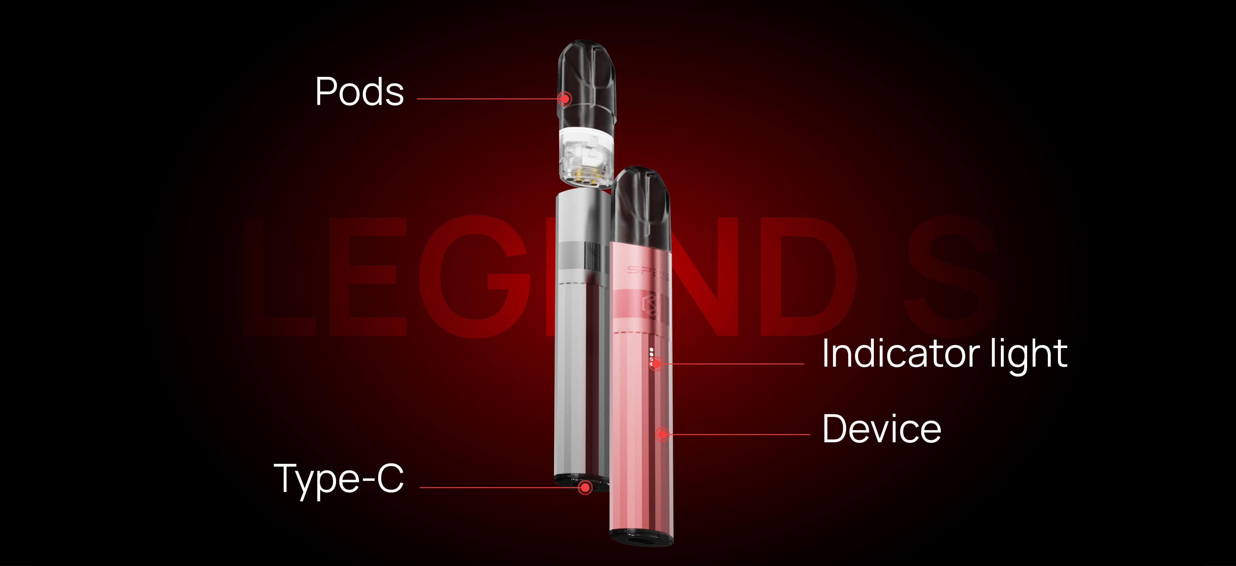 SP2S LEGEND S Pod System Vape Kits Product Overview