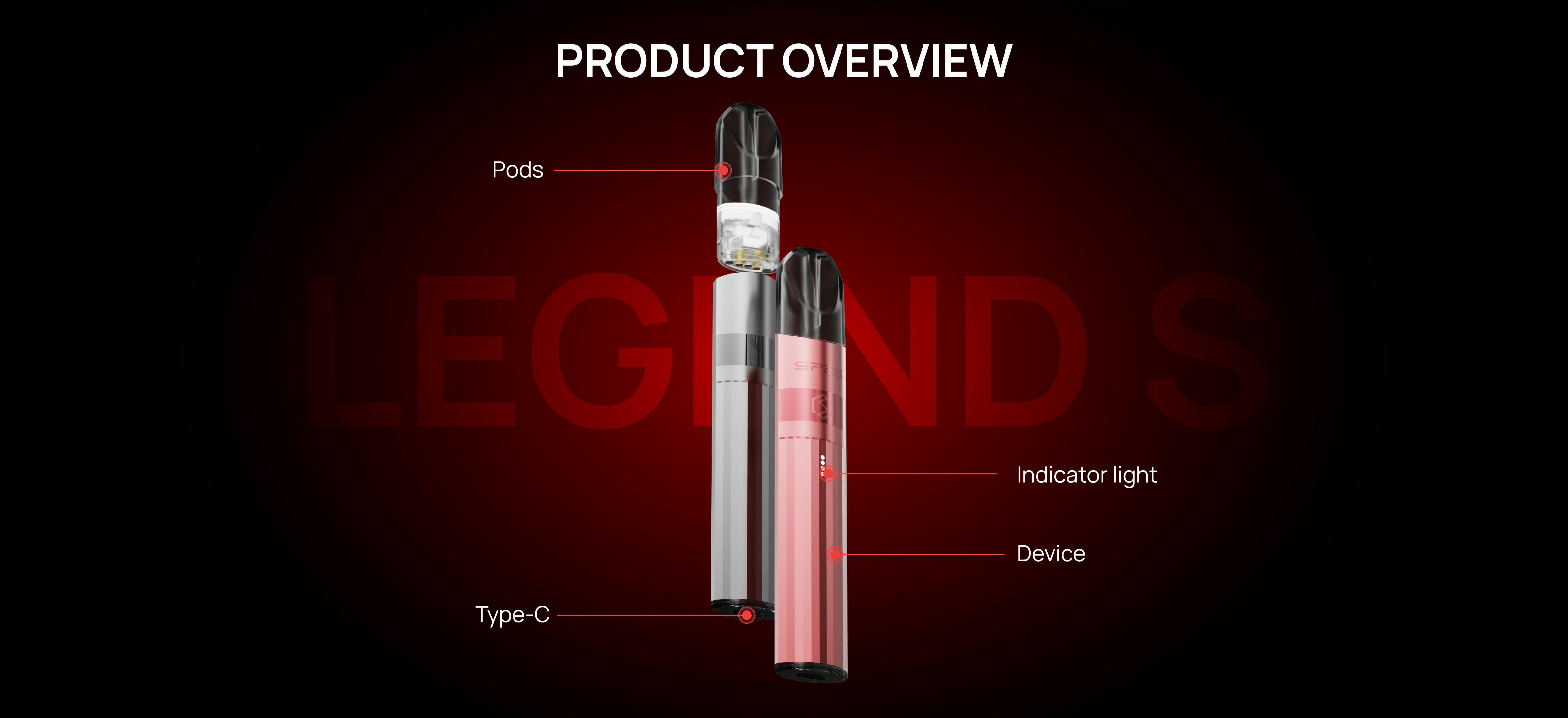 SP2S LEGEND S Pod System Vape Kits Product Overview