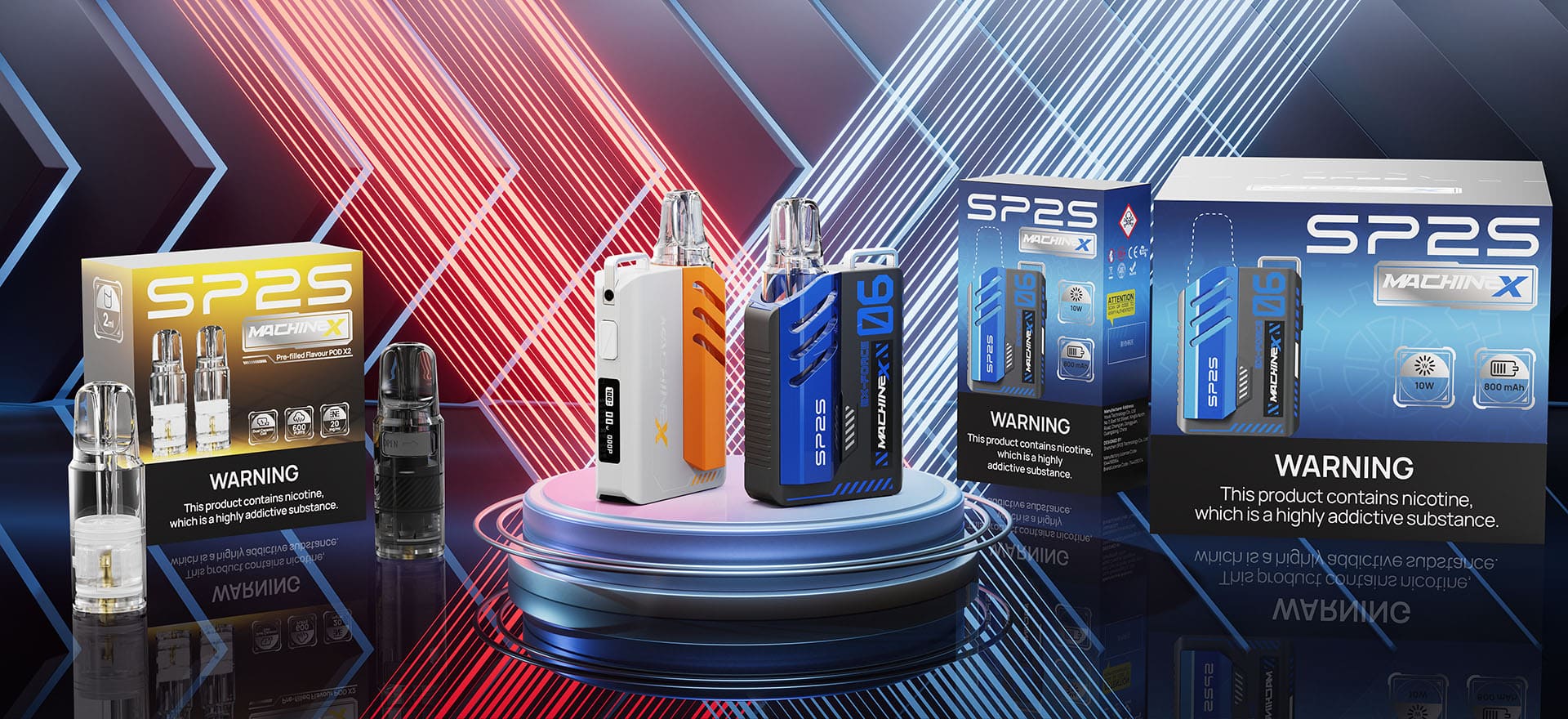 SP2S Machine X Pod System product packaging