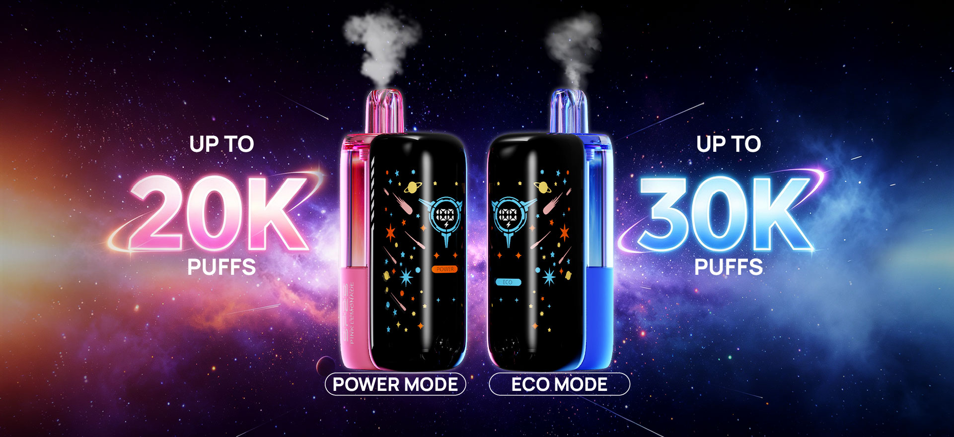SP2S NIVON Power Mode with up to 20,000 puffs and Eco Mode with up to 30,000 puffs