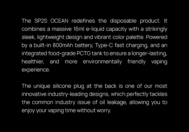 SP2S Ocean Disposable Vape Product Description